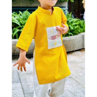 Áo Dài Linen Bé Trai Tết 2025