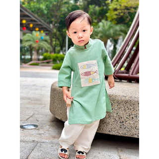 Áo Dài Linen Bé Trai Tết 2025