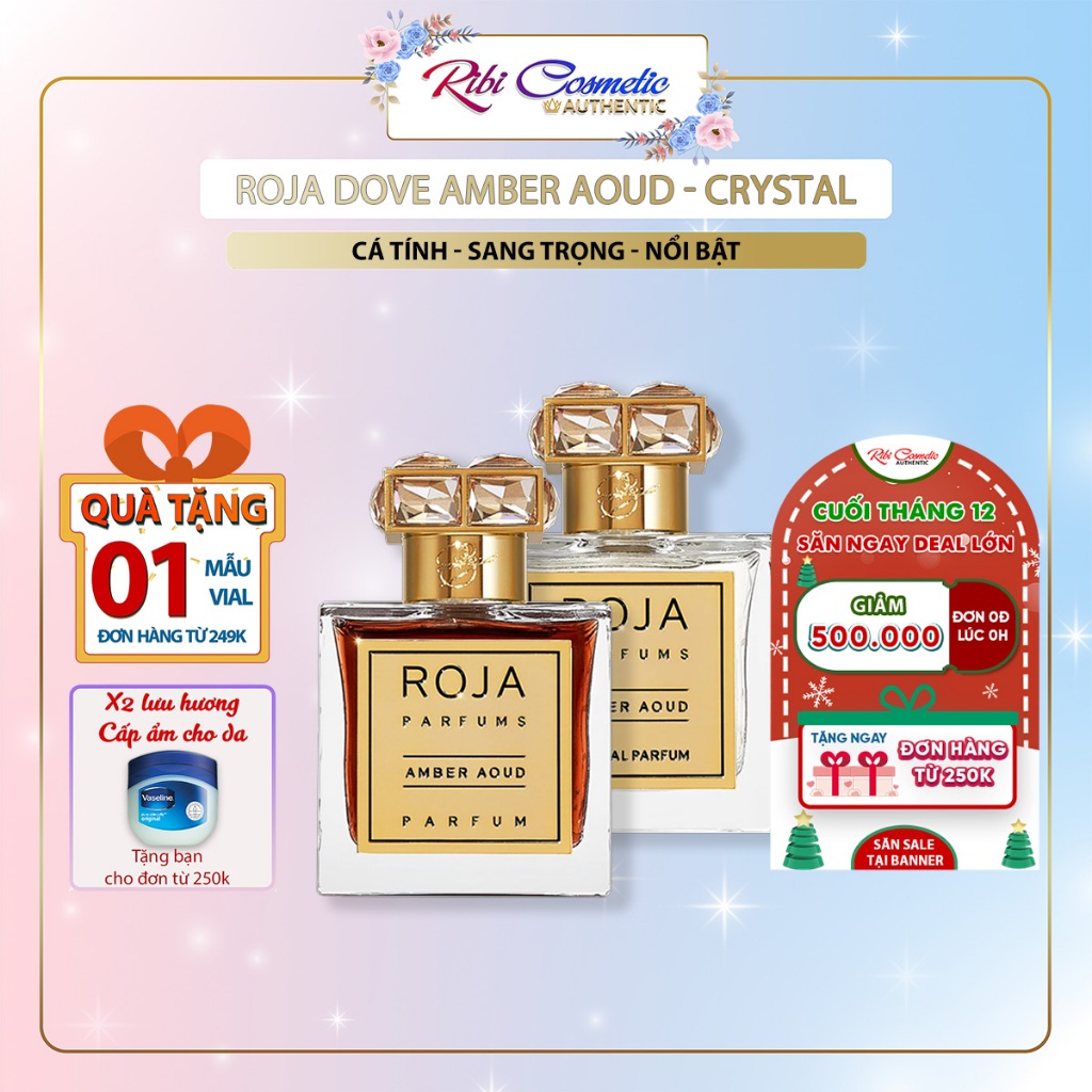 Nước Hoa nữ Roja Amber Aoud Crystal Parfum Ribicosmetics