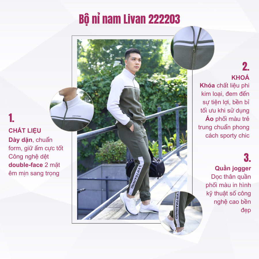 Set Nỉ Nam Livan Sport Ấm Áp Giữ Nhiệt Cao Cấp Chính Hãng