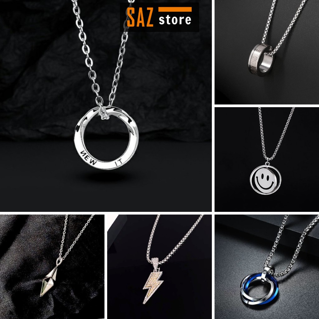 Vòng cổ titan nam nữ dây chuyền unisex SAZ chất liệu titan không gỉ dễ phối đồ - Vòng cổ tổng hợp