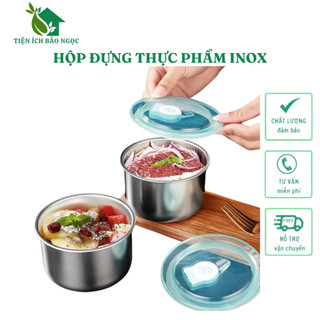 Hộp inox giữ nhiệt tròn, hộp inox đựng thực phẩm có nắp đậy-890A