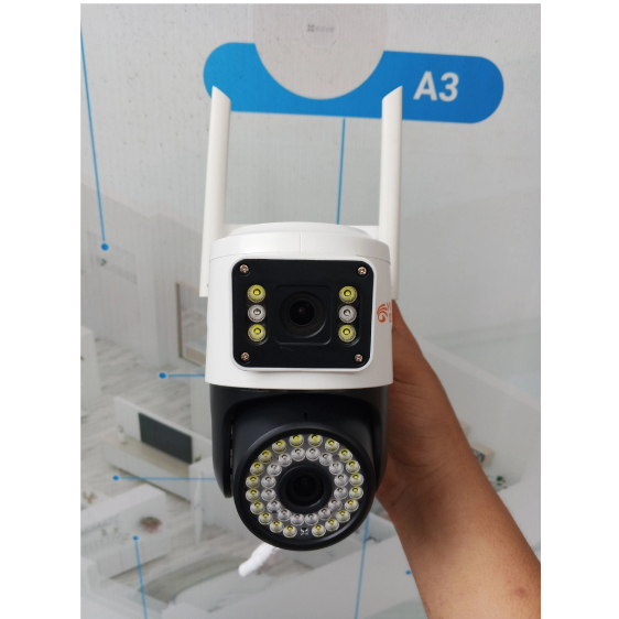 Camera Yoosee WiFi 2 Mắt Ngoài Trời Q36 Xem 2 Màn Hình Cùng Lúc 6.0Mpx Giám Sát Ngoài Trời