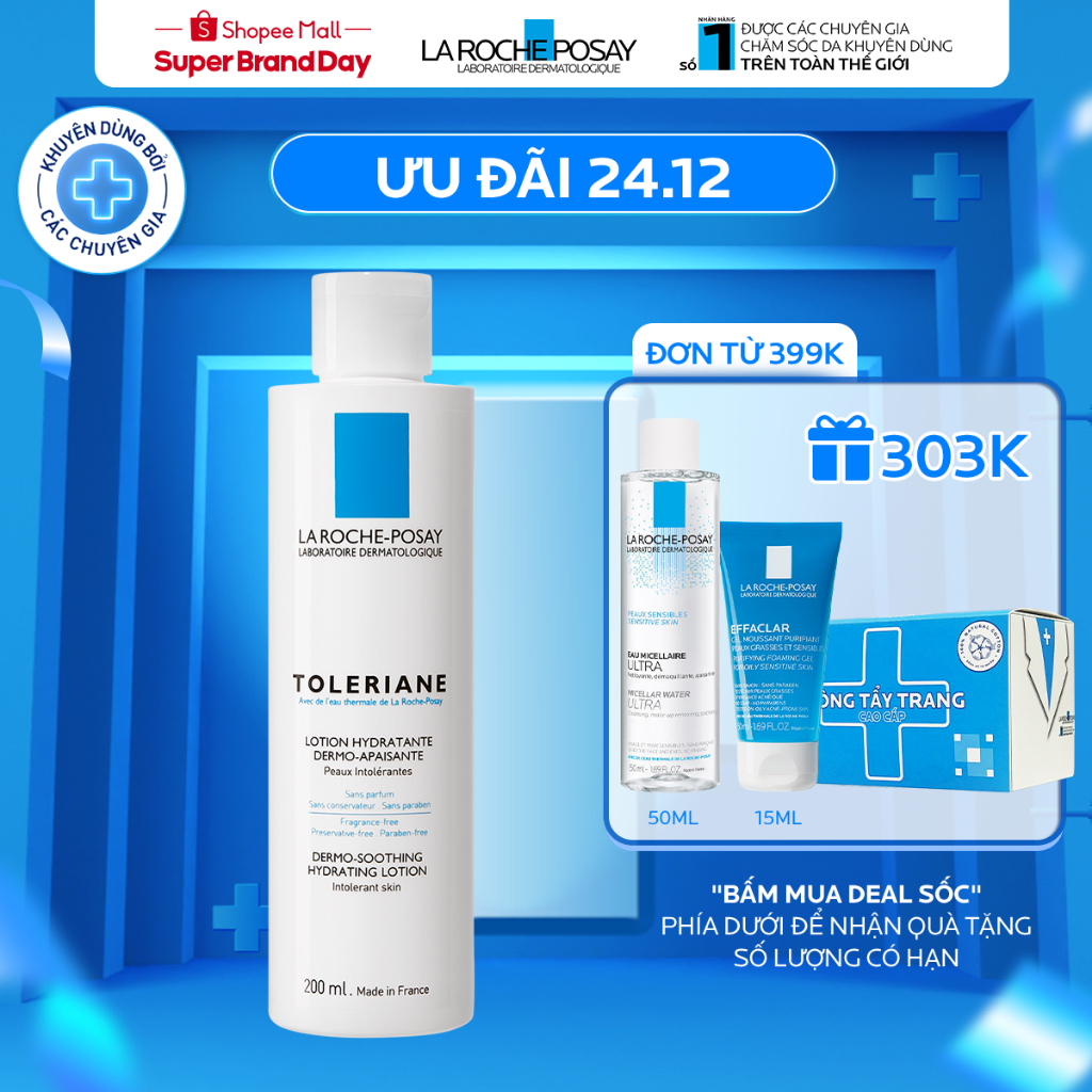 Sữa rửa mặt và tẩy trang dành cho da nhạy cảm La Roche-Posay Toleriane Dermo-Cleanser 200ml