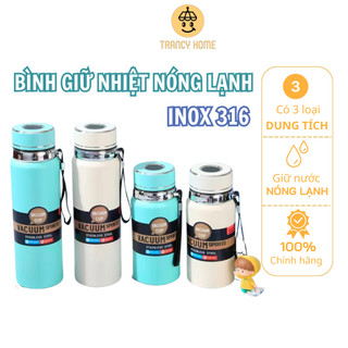 Bình giữ nhiệt 600ml đến 1000ml có nắp lọc trà tiện lợi lõi inox 316 không gỉ đựng nóng lạnh nhiều giờ 