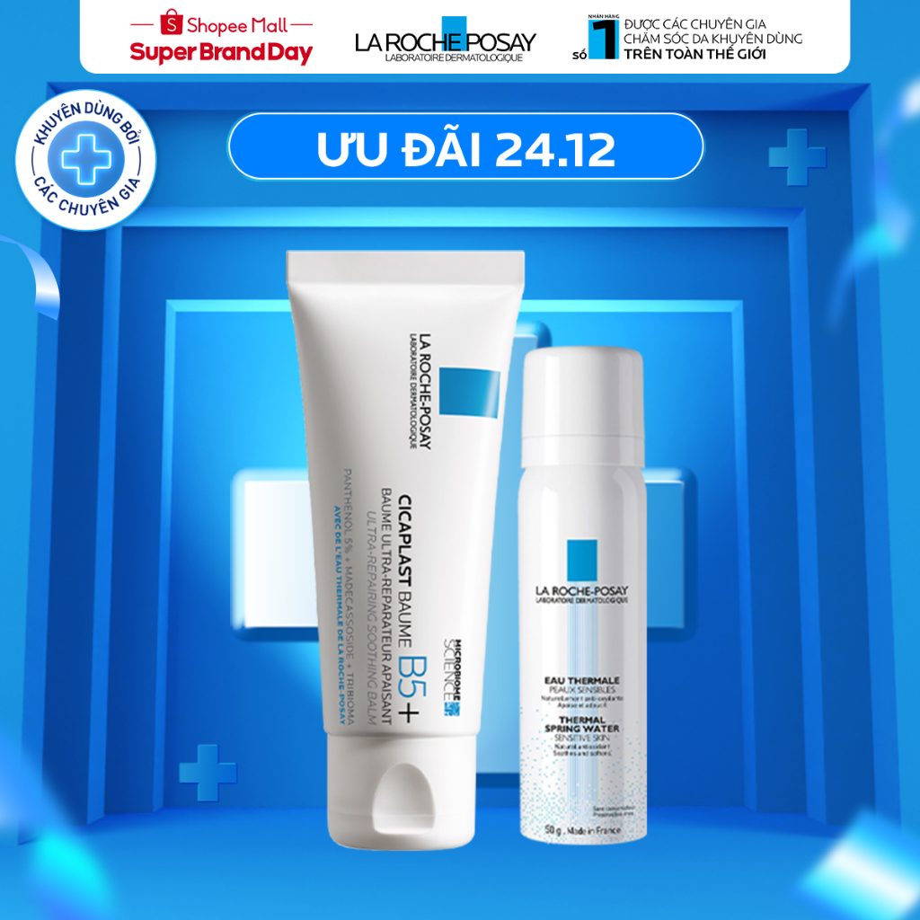 Bộ đôi làm dịu, phục hồi làn da đa công dụng và bảo vệ da La Roche-Posay Cicaplast Baume B5+