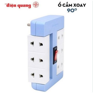 ♥️ ổ cắm xoay 90° điện quang 6 lỗ cắm.