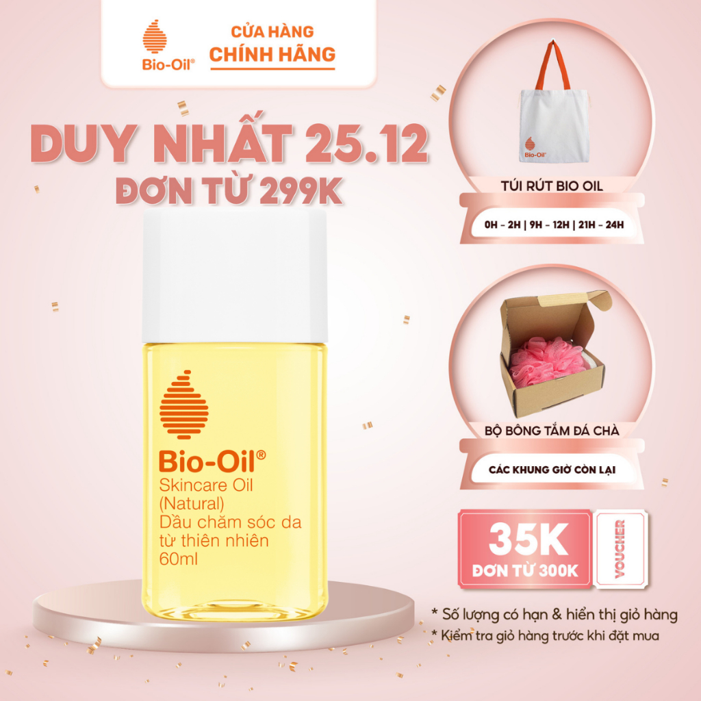 Dầu chăm sóc da từ Thiên Nhiên giảm rạn dạ, mờ sẹo cho da nhạy cảm BIO-OIL SKINCARE OIL (NATURAL) (60ml)