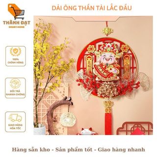 Thần tài tết 2024 bản tiếng việt - thần tài lắc đầu gọi tài lộc, thần tài tết cầu may mắn, tài lộc phiên
