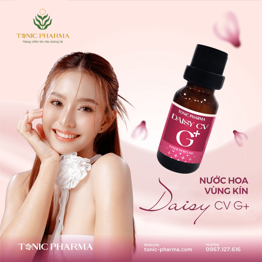 Tinh dầu nước hoa vùng kín DAISY CV G+ - Tonic Pharma - Mang Lại Hương Thơm Nhẹ Nhàng, Quyến Rũ Cho Vùng Kín - 15 ml