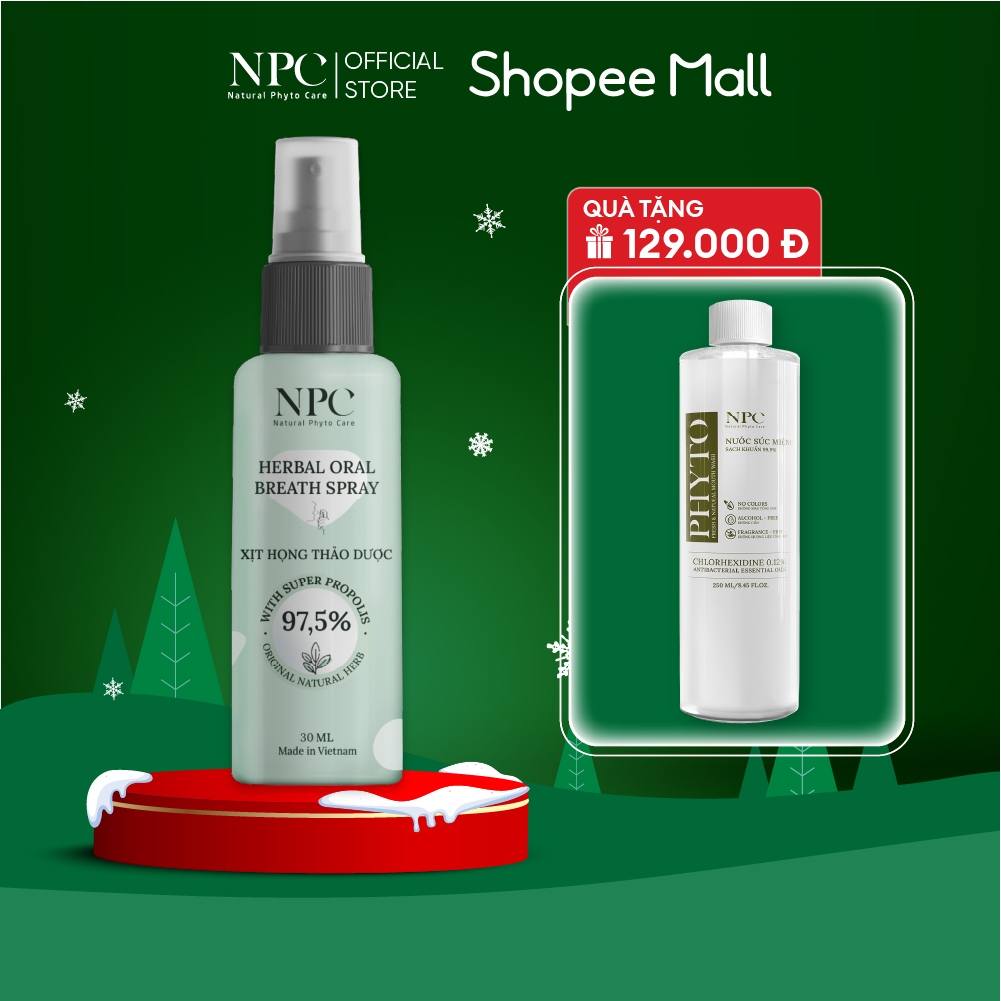 Xịt họng thơm miệng NPC chai 30ml giảm đau nhanh, ngừa viêm họng - NPC PHAR