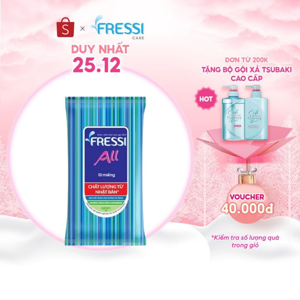 Khăn ướt chăm sóc gia đình Fressi Care All 10 miếng/gói