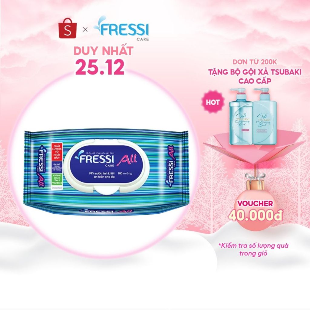 Khăn ướt chăm sóc gia đình Fressi Care All 100 miếng