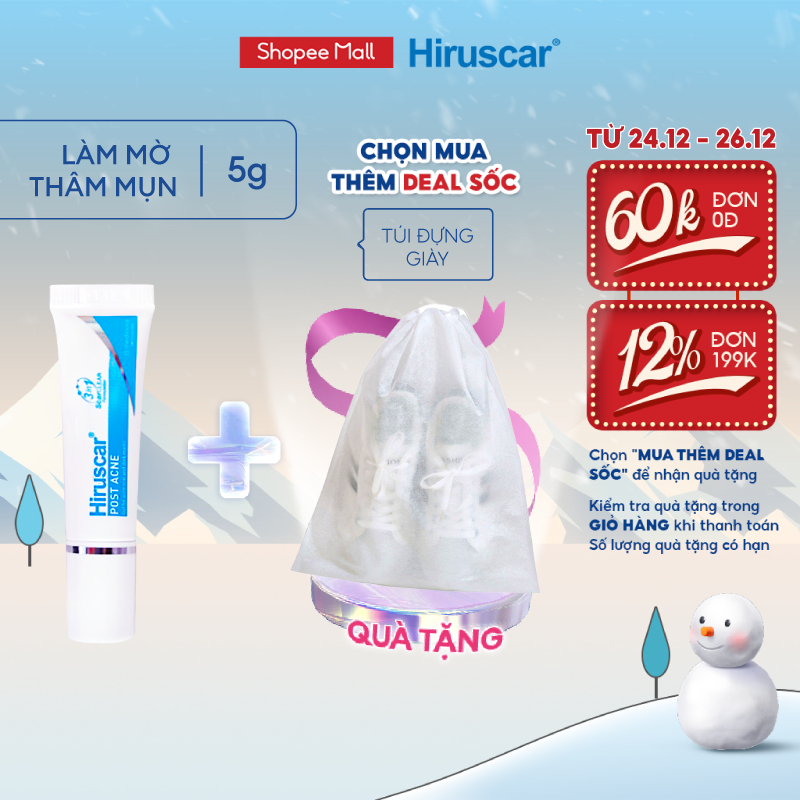 Gel làm mờ sẹo mụn và thâm mụn Hiruscar Post Acne 5g