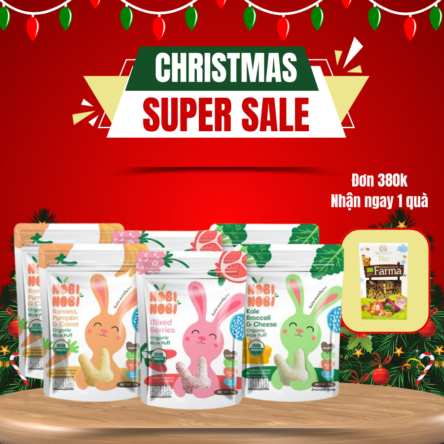 Bánh gạo ăn dặm hữu cơ Nobi Nobi 15g (cho bé từ 8 tháng)