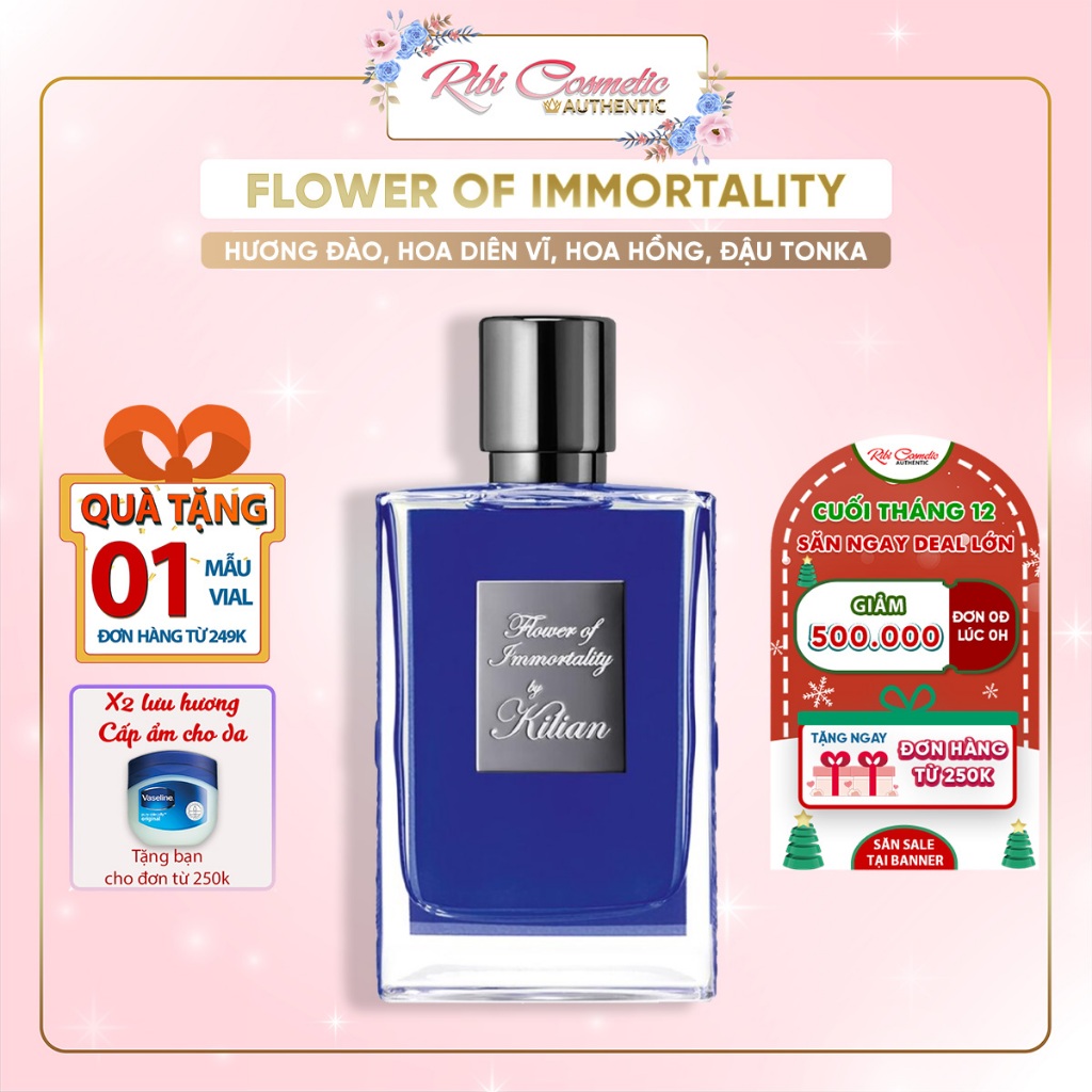 Nước hoa unisex Kilian Flower of Immortality đóa hoa bất tử Hương đào, Hoa diên vĩ, Hoa hồng, Đậu tonka Ribicosmetics