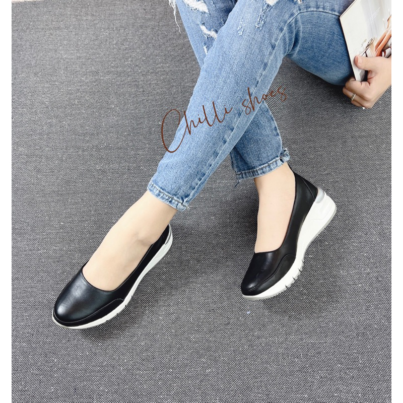 Slip on da thật đế xuất dư - 1082