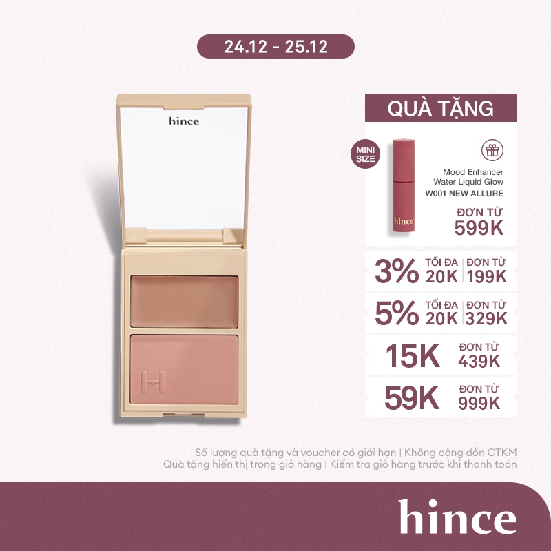 Má Hồng Dạng Phấn Và Kem 2 ô hince True Dimension Layering Cheek 9.3G