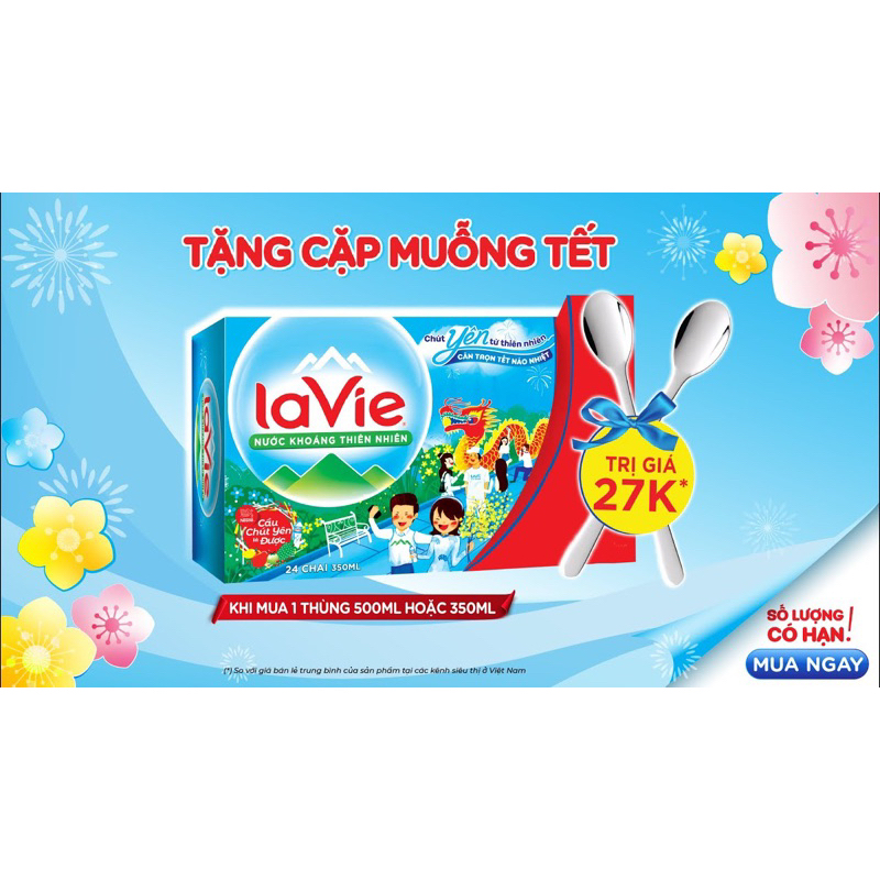 1 thùng nước Lavie 350ml, 1,5l, 5l