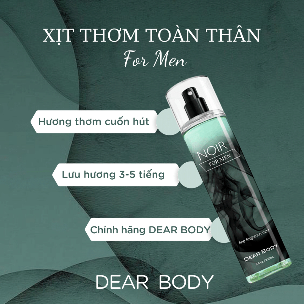 BODY MIST DEAR BODY 236ml - XỊT THƠM TOÀN THÂN - Dành Cho Nam SB Startup