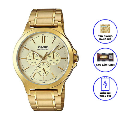 Đồng Hồ Nam Casio Dây Kim Loại Chính Hãng MTP-V300G-9AUDF