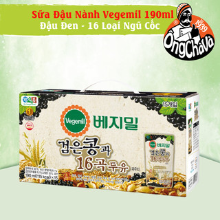 Khay 15 túi sữa đậu nành vegemil 190ml đậu đen - 16 loại ngũ cốc