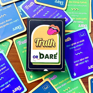 Bộ bài thử thách hay sự thật truth or dare drinkinggame cặp đôi nhóm bạn thú vị 52 lá