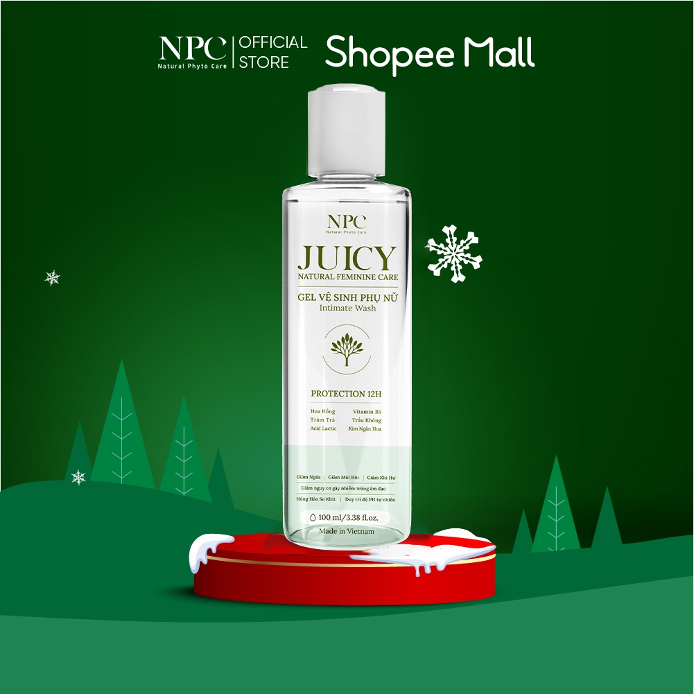 Dung dịch vệ sinh phụ nữ NPC Juicy chai 100ml tinh chất trầu không kháng khuẩn - NPC PHAR