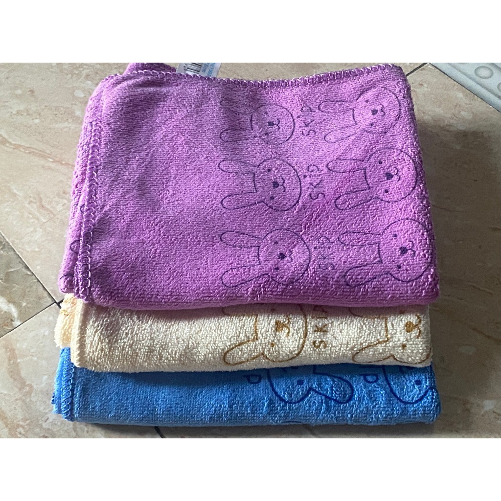 (XẢ KHO HÀNG) BỘ 3 Khăn LAU ĐẦU Kiba Thái Lan Mềm Mịn Cho Cả Gia Đình KT 70 x 35 cm
