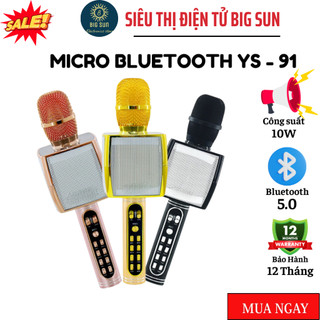 Micro YS91 Bluetooth karaoke không dây  ✨Chính hãng💥, Cực Bắt Giọng, Âm Thanh Trong Lớn, Gắn Usb, Thẻ Nhớ