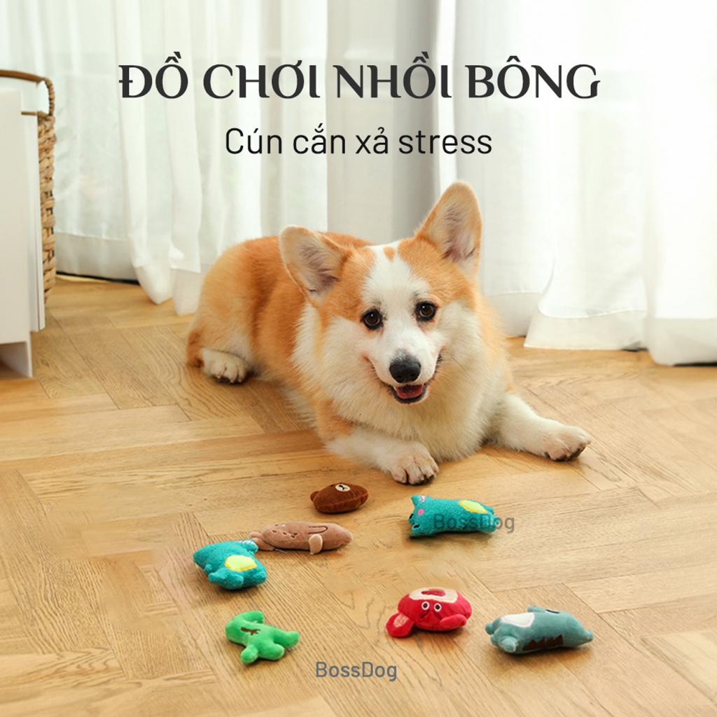 Đồ chơi thú nhồi bông cho chó mèo  - Đồ gặm xả stress cho thú | BossDog
