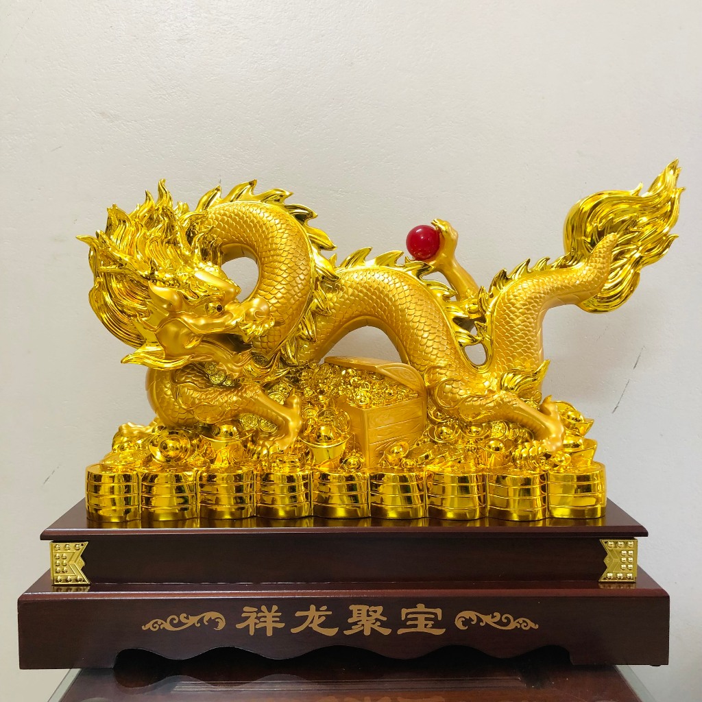 Tượng Rồng Vàng Phong Thủy 2024 Tượng Rồng Để Bàn Trang Trí Làm Quà Tặng Chất Liệu Bột Đá CaCO3