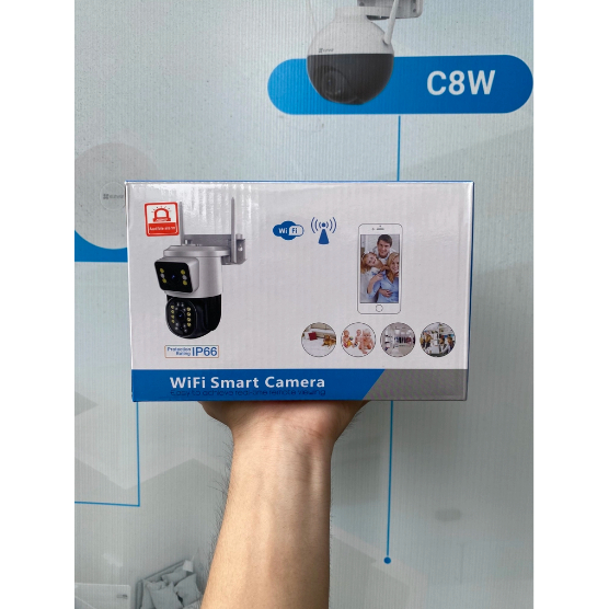 Camera Wifi Yoosee 2 khung hình Q44 PRO 6MP, 4K, Ngoài trời, 2 ống kính - 2 khung hình, Đèn báo động đỏ