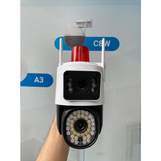 Camera Wifi Yoosee 2 khung hình Q44 PRO 6MP, 4K, Ngoài trời, 2 ống kính - 2 khung hình, Đèn báo động đỏ