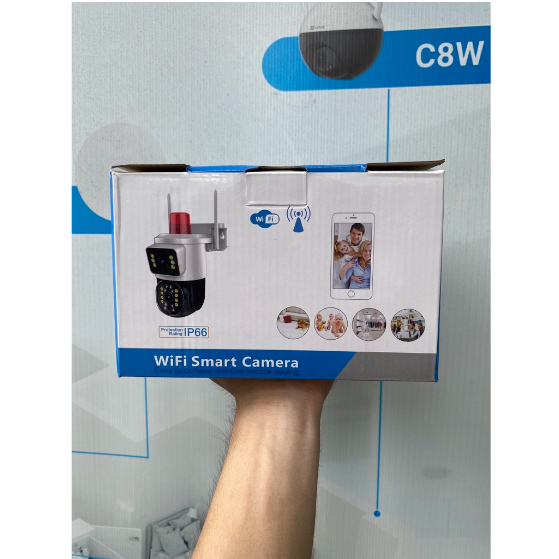Camera Wifi Yoosee 2 khung hình Q44 PRO 6MP, 4K, Ngoài trời, 2 ống kính - 2 khung hình, Đèn báo động đỏ