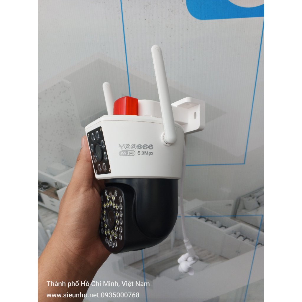 Camera Wifi Yoosee Ngoài trời 2 khung hình Q46A PRO 6MP 4K 2 ống kính 2 khung hình - Đèn báo động đỏ