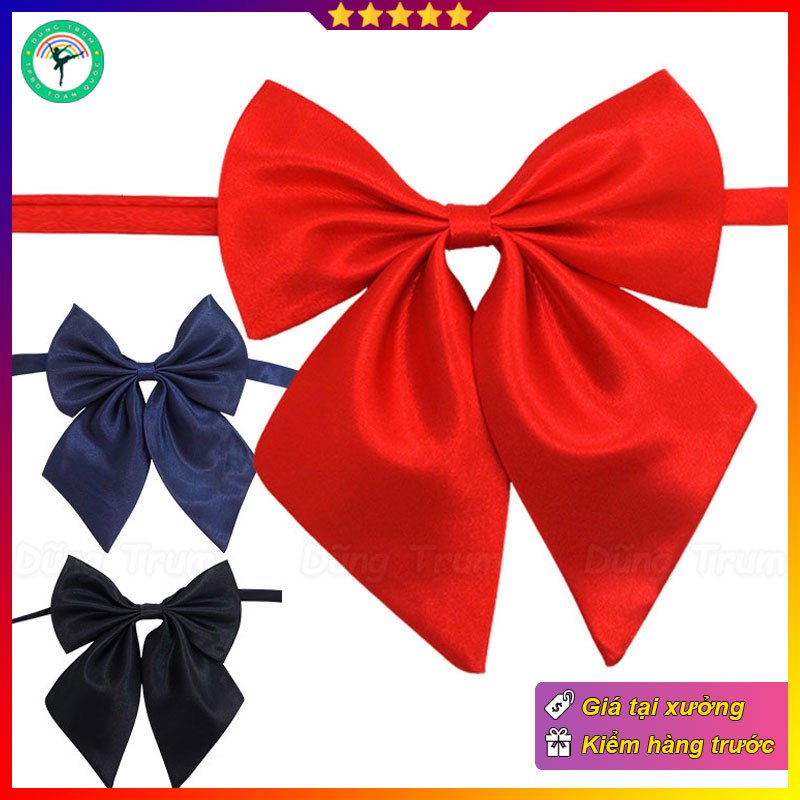 Nơ đeo cổ nữ sinh viên học sinh công cở có khóa cài sẵn phong cách Nhật Bản