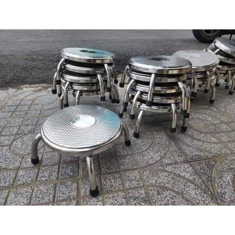 Ghế thấp inox, ghế ngồi xổm, ghế nhặt rau đa năng