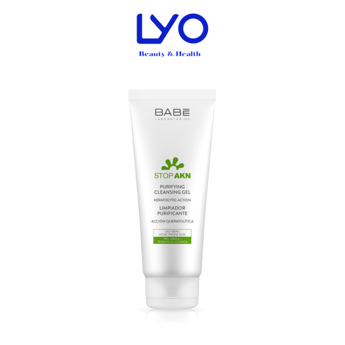 Sữa rửa mặt BABE Stop AKN Purifying Cleansing Gel cho da dầu mụn