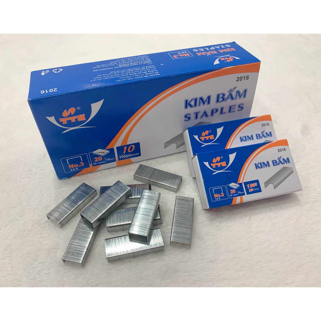 Combo 2 hộp kim bấm số 3 TTH 2016 , kim bấm tập, bấm sách vở tài liệu