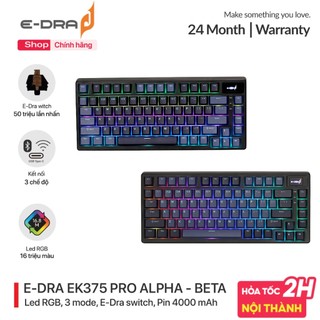 Bàn phím gaming, bàn phím máy tính cơ chơi game có dây E-Dra EK375 Pro Alpha - Beta RGB - E-Dra switch - Hàng chính hãng