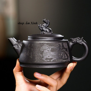Ấm Tử Sa Nghi Hưng Thăng Phương 350 ml (Hắc Kim Sa)