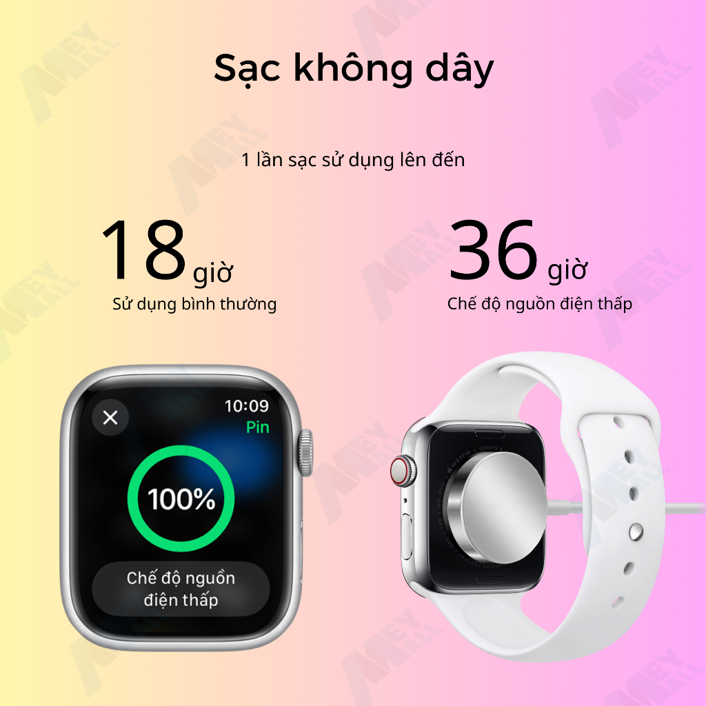Đồng hồ thông minh APW Series 9 GPS 41mm, 1.9 inch viền nhôm dây thể thao - Bảo hành 1 năm - MeyMall