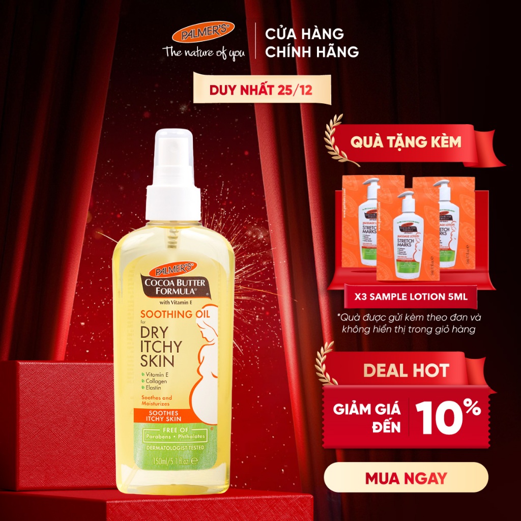 Dầu giảm nhanh khô ngứa da khi mang thai Palmer's 150ml