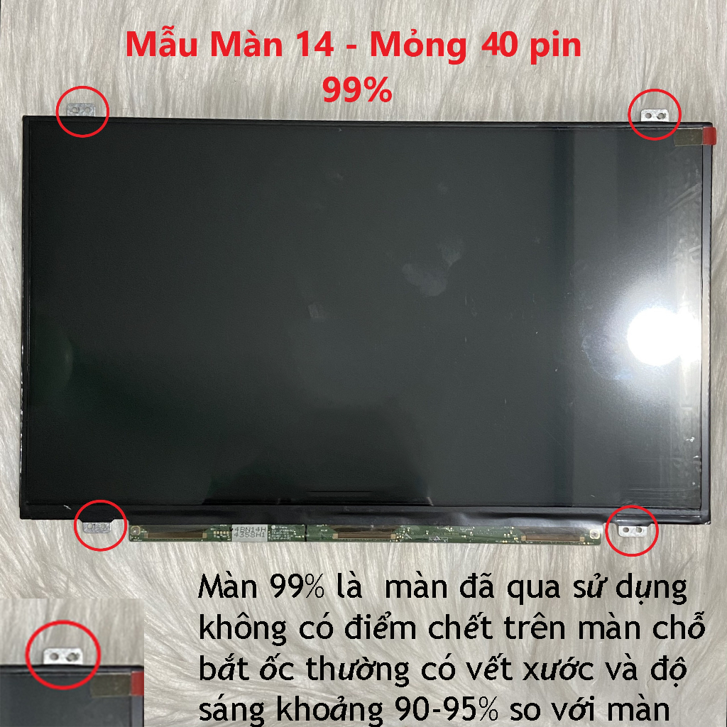 Màn hình Laptop HP Elitebook 8460p, 8460w 14 inch 40 pin mỏng viền to có tai