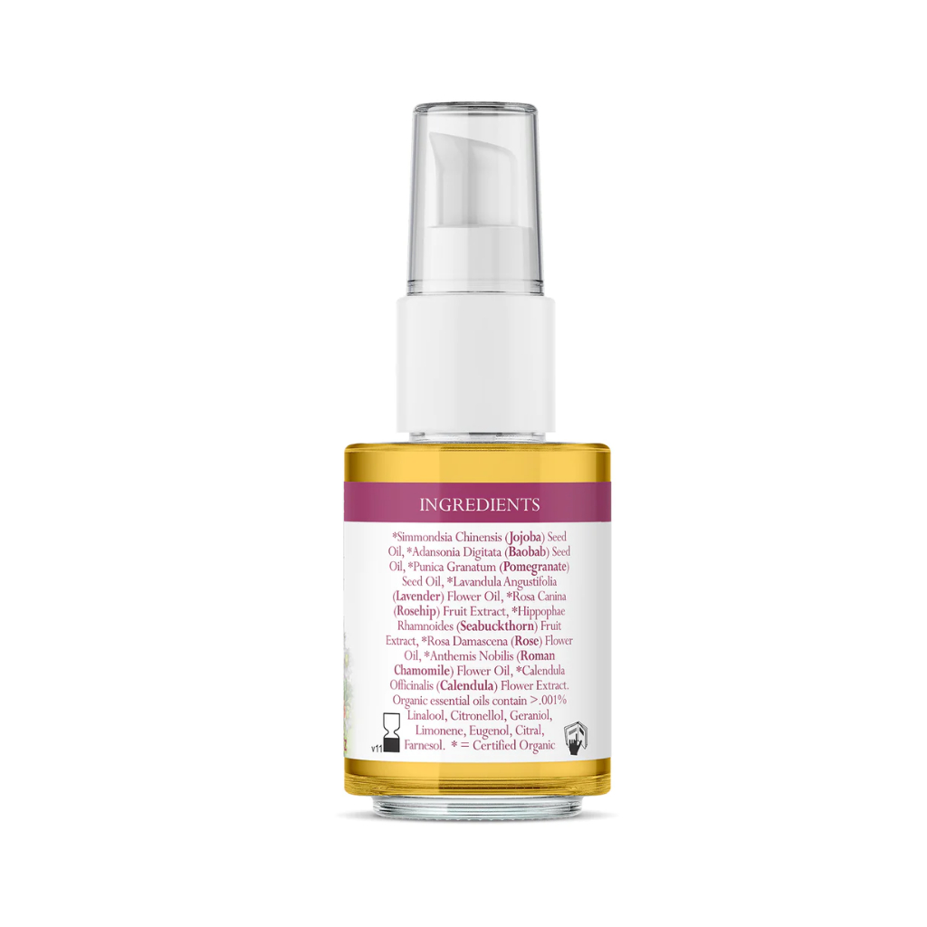 Dầu dưỡng da hữu cơ hoa hồng BADGER Rose organic face oil serum chăm sóc cho da khô lão hóa nếp nhăn  - 29.5ML