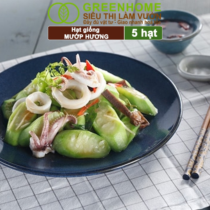 Hạt Giống Mướp Hương Greenhome, Gói 5 Hạt, Dễ Trồng Quanh Năm, Nảy Mầm Cao, Thu Hoạch Nhanh, Năng Suất Cao T16