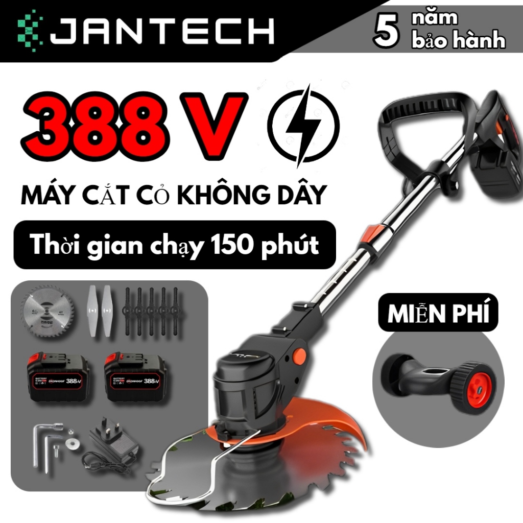 máy cắt cỏ, tỉa cành cầm tay pin 15000mah, động cơ 1800w mạnh mẽ, bảo hành 24 tháng
