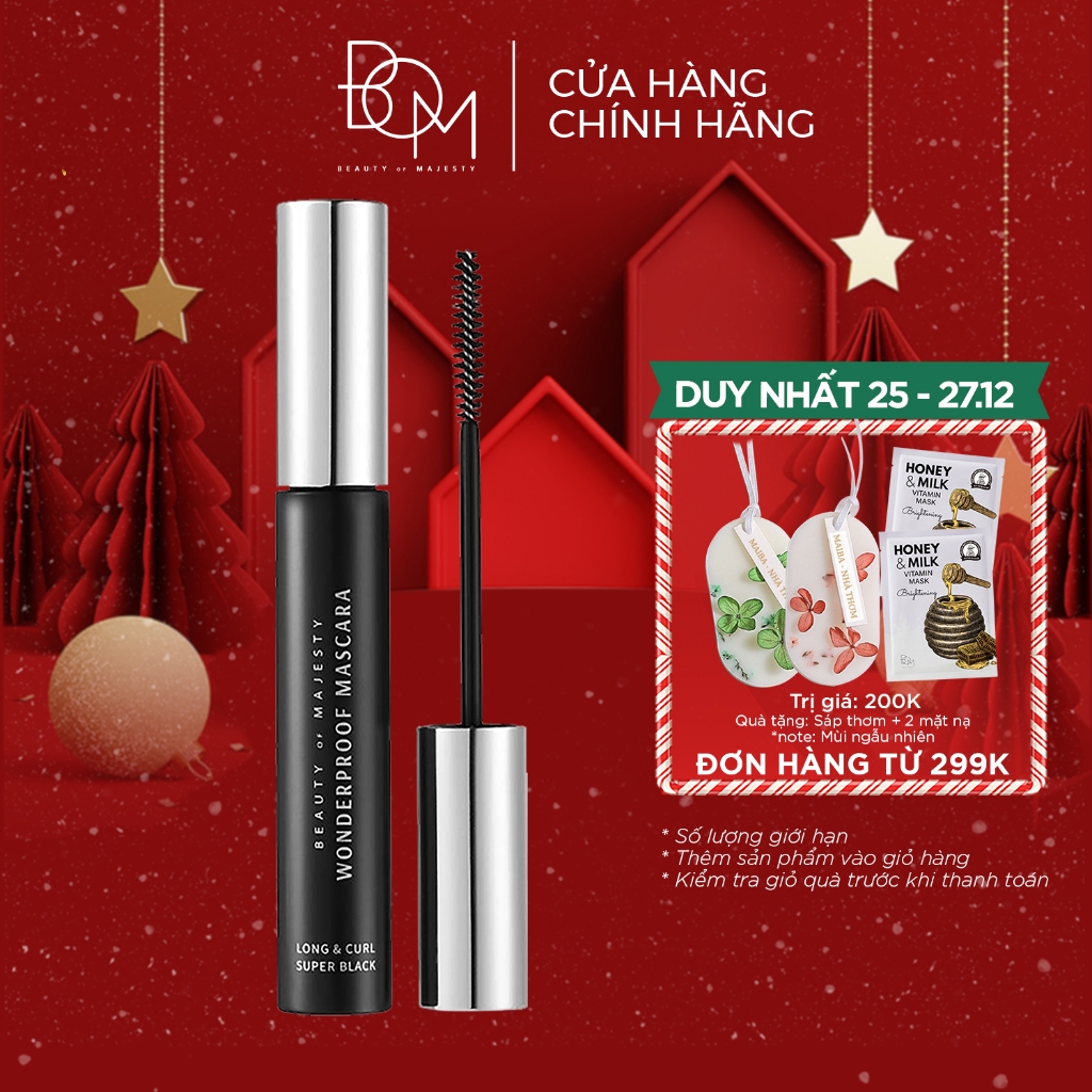 Mascara Dày Mi & Cong Tự Nhiên Lâu Trôi Chống Nước BOM 8g