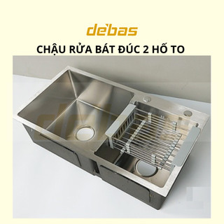 Chậu rửa bát đúc 2 hố cân inox sus304 bồn rửa chén 2 hộc korea Debas 8245 7843 7042